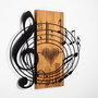 Wallity Accesorio de Pared Musical en Nogal y Negro